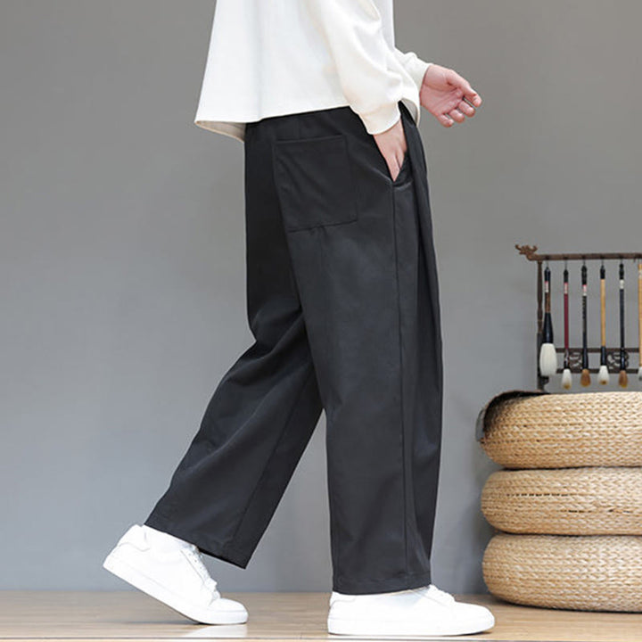 Pantalon harem pour homme, coupe droite, couleur unie, motif Buddha Stones , avec poches - image 25