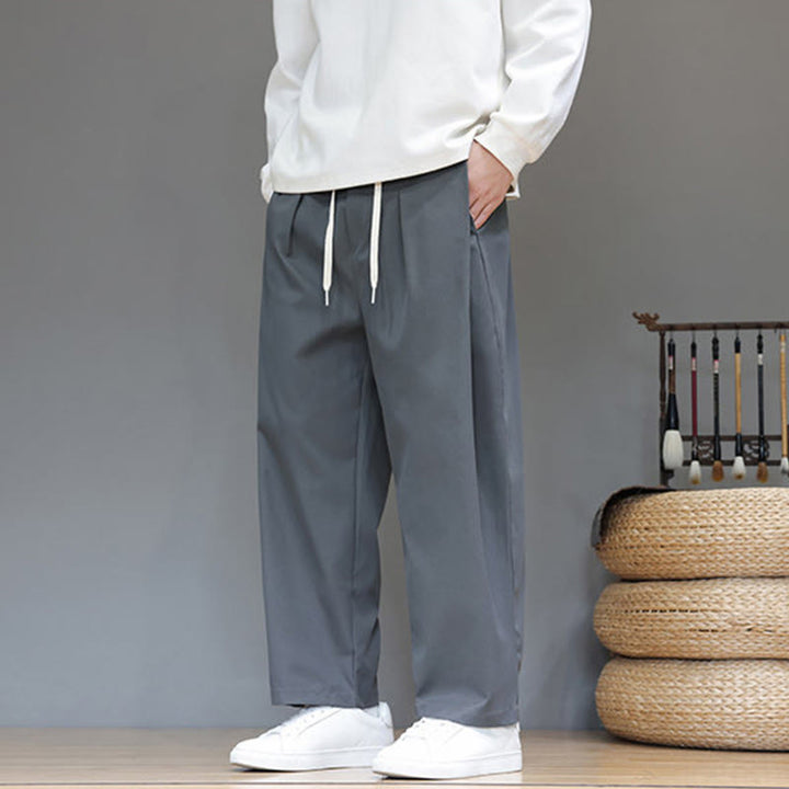 Pantalon harem pour homme, coupe droite, couleur unie, motif Buddha Stones , avec poches - image 4