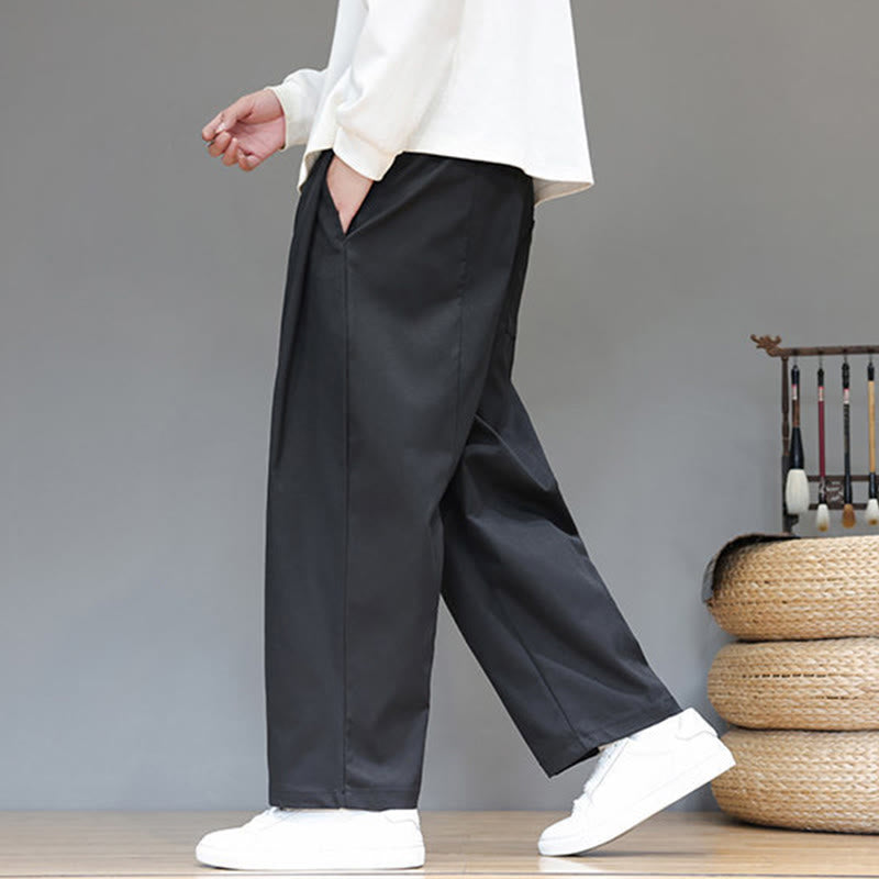 Pantalon harem pour homme, coupe droite, couleur unie, motif Buddha Stones , avec poches - image 24