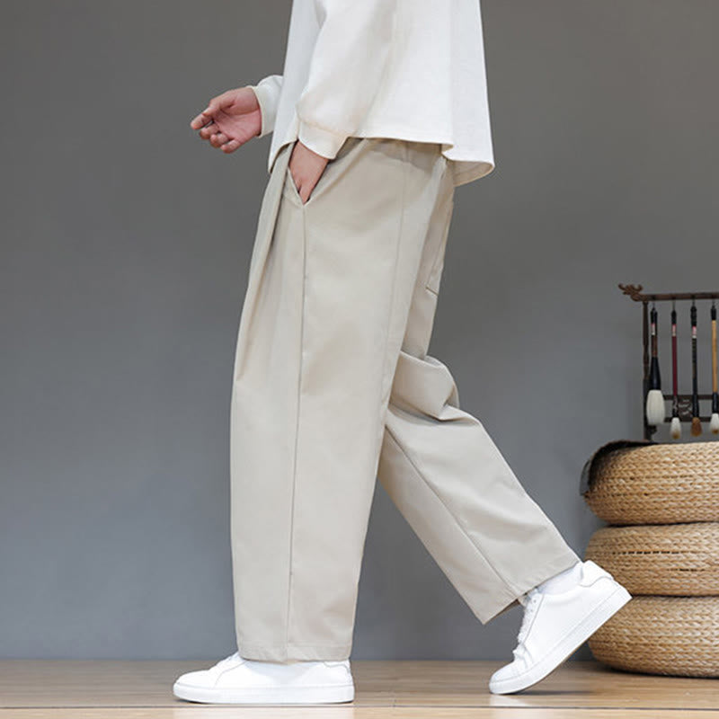 Pantalon harem pour homme, coupe droite, couleur unie, motif Buddha Stones , avec poches - image 14