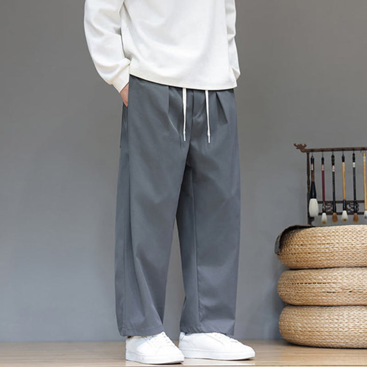 Pantalon harem pour homme, coupe droite, couleur unie, motif Buddha Stones , avec poches - image 5