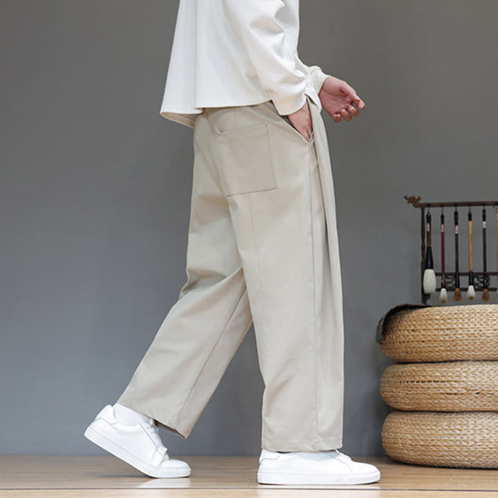 Pantalon harem pour homme, coupe droite, couleur unie, motif Buddha Stones , avec poches - image 15