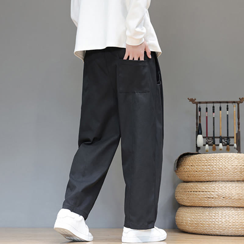 Pantalon harem pour homme, coupe droite, couleur unie, motif Buddha Stones , avec poches - image 27