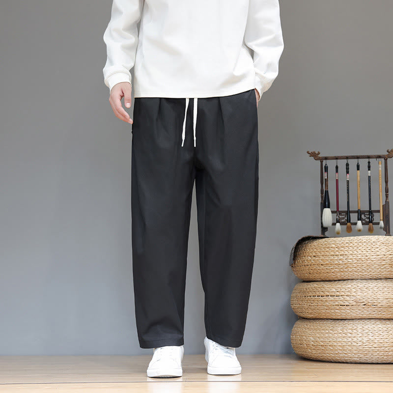 Pantalon harem pour homme, coupe droite, couleur unie, motif Buddha Stones , avec poches - Noir - US/UK/AU46，EU56 (5XL) - image 22