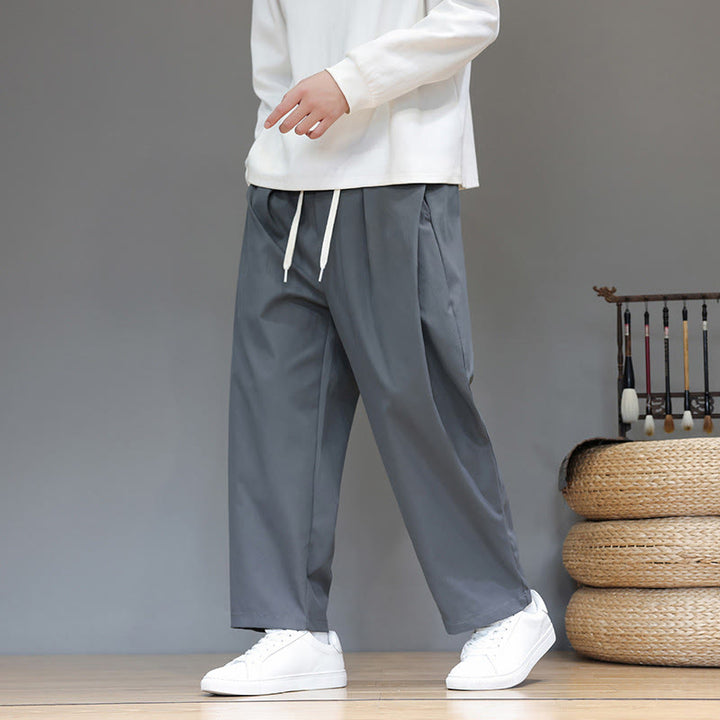 Pantalon harem pour homme, coupe droite, couleur unie, motif Buddha Stones , avec poches - image 0