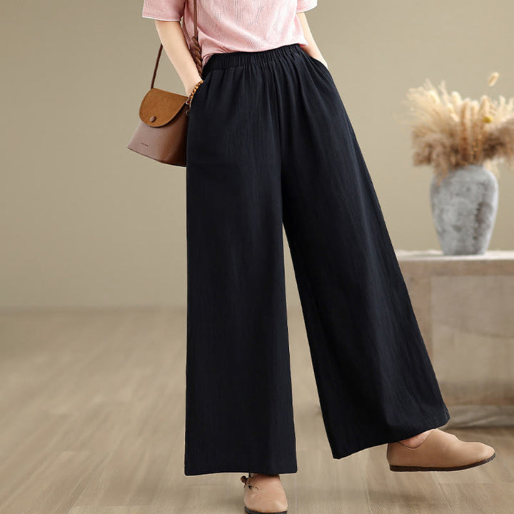 Chemise et pantalon pour femme en jacquard de coton à manches longues et poches, ornés de boutons grenouille et de Buddha Stones - Pantalon noir - US8-10，UK/AU12-14，EU40-42 (2XL) - image 23