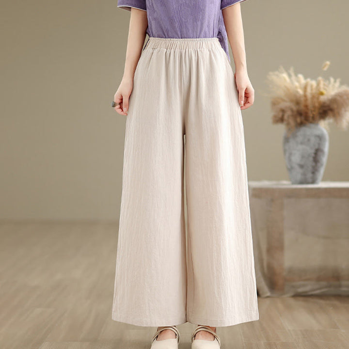 Chemise et pantalon pour femme en jacquard de coton à manches longues et poches, ornés de boutons grenouille et de Buddha Stones - Pantalon beige - US8-10，UK/AU12-14，EU40-42 (2XL) - image 24