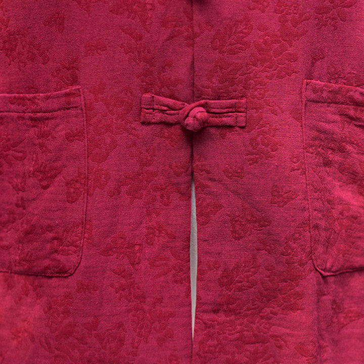 Chemise et pantalon pour femme en jacquard de coton à manches longues et poches, ornés de boutons grenouille et de Buddha Stones - image 11