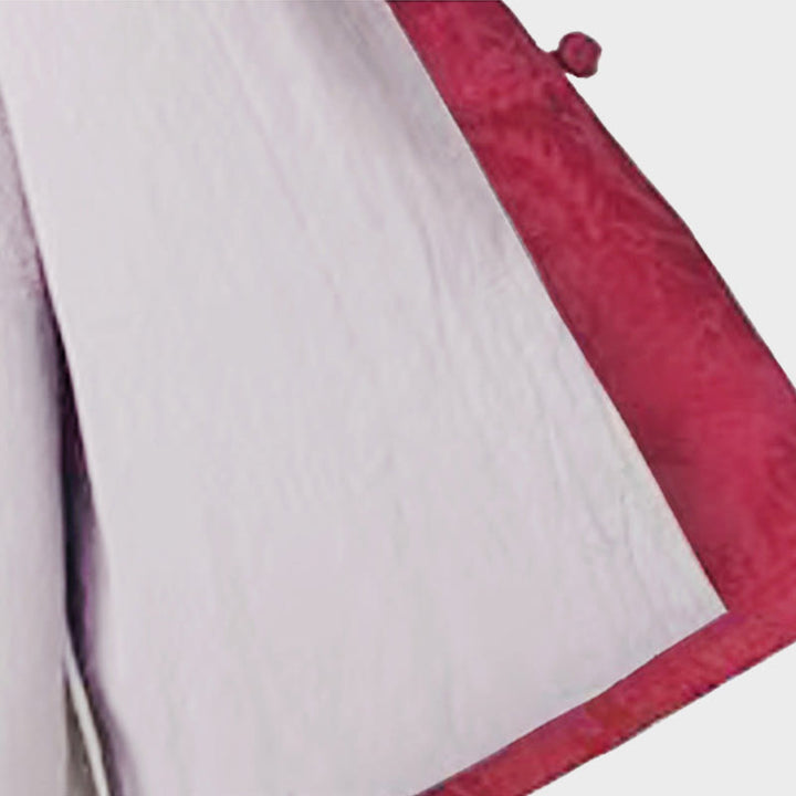 Chemise et pantalon pour femme en jacquard de coton à manches longues et poches, ornés de boutons grenouille et de Buddha Stones - image 13