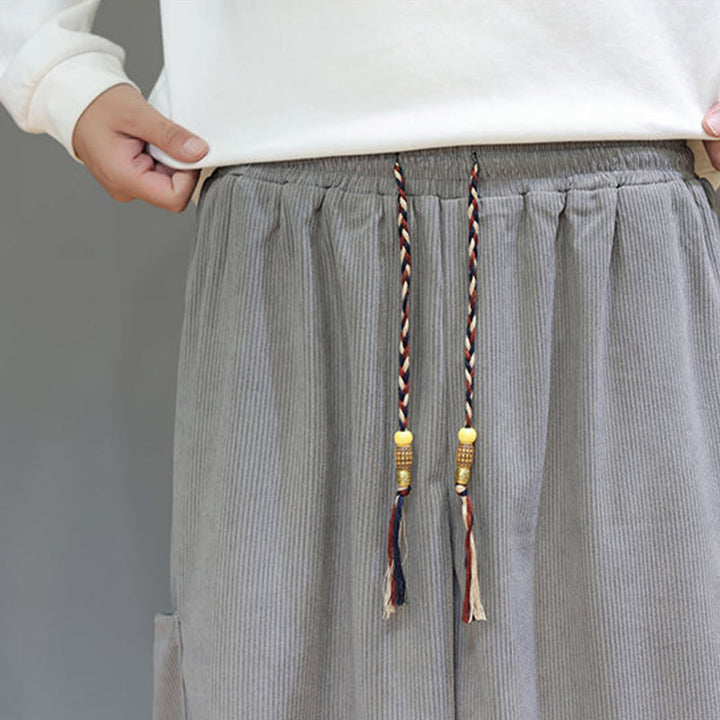 Pantalon en coton pour homme, longueur cheville, couleur unie, motif Buddha Stones , avec poches - image 16