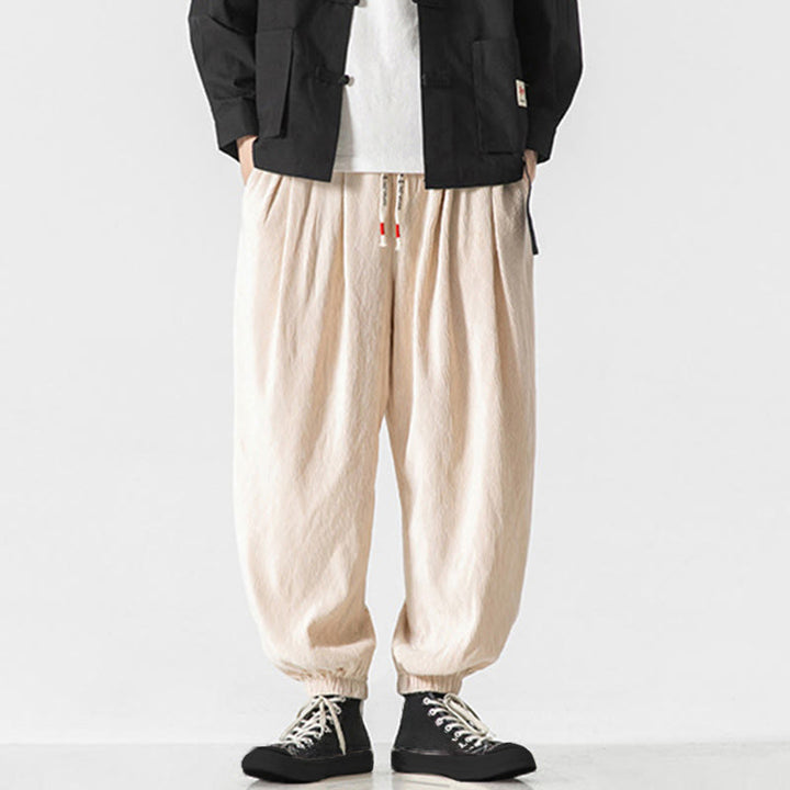 Pantalon en coton pour homme avec poches, motif Buddha Stones , ourlet élastique à cordon de serrage - image 22