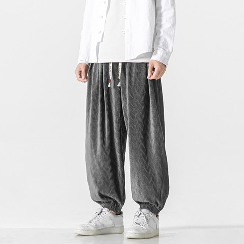 Pantalon en coton pour homme avec poches, motif Buddha Stones , ourlet élastique à cordon de serrage - image 8