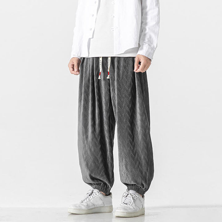 Pantalon en coton pour homme avec poches, motif Buddha Stones , ourlet élastique à cordon de serrage - image 8