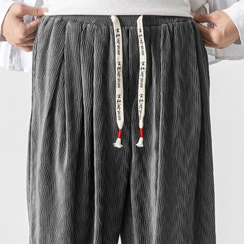 Pantalon en coton pour homme avec poches, motif Buddha Stones , ourlet élastique à cordon de serrage - image 17