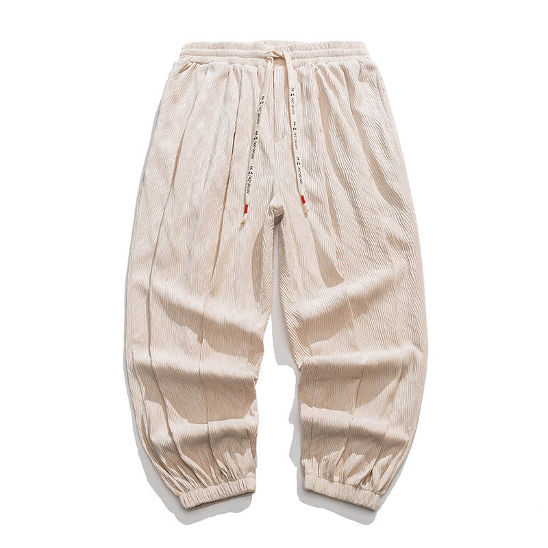 Pantalon en coton pour homme avec poches, motif Buddha Stones , ourlet élastique à cordon de serrage - Blanc antique - US/UK/AU46，EU56 (5XL) - image 20