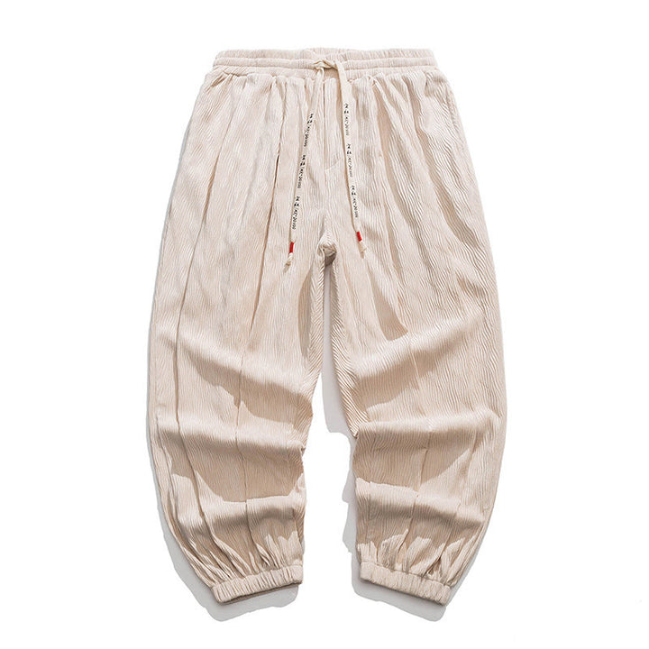 Pantalon en coton pour homme avec poches, motif Buddha Stones , ourlet élastique à cordon de serrage - Blanc antique - US/UK/AU46，EU56 (5XL) - image 20