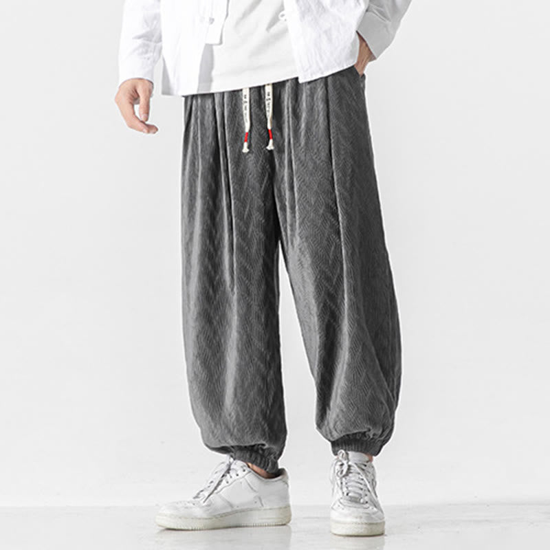 Pantalon en coton pour homme avec poches, motif Buddha Stones , ourlet élastique à cordon de serrage - image 9