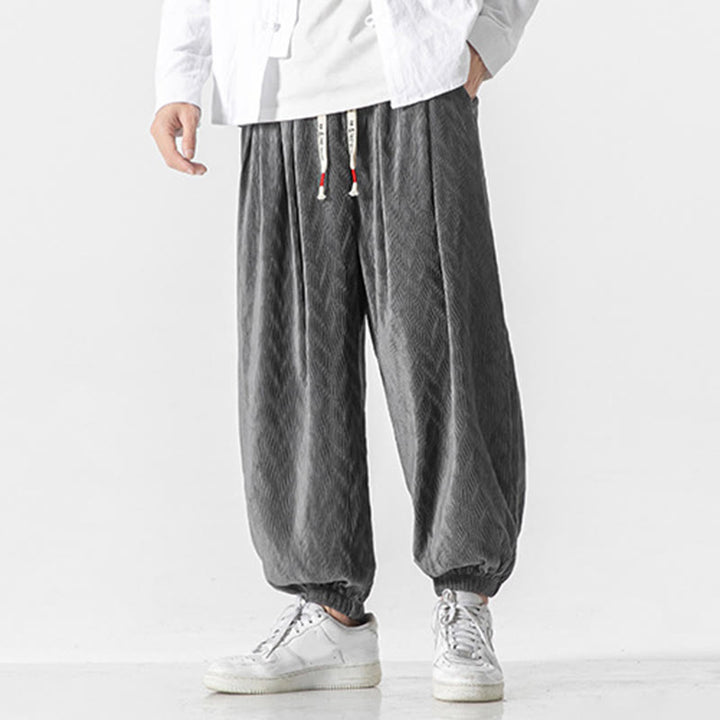 Pantalon en coton pour homme avec poches, motif Buddha Stones , ourlet élastique à cordon de serrage - image 9