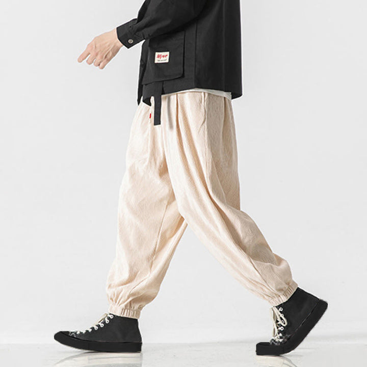 Pantalon en coton pour homme avec poches, motif Buddha Stones , ourlet élastique à cordon de serrage - image 25