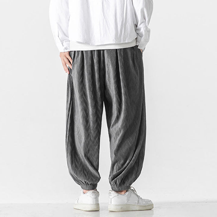 Pantalon en coton pour homme avec poches, motif Buddha Stones , ourlet élastique à cordon de serrage - image 13