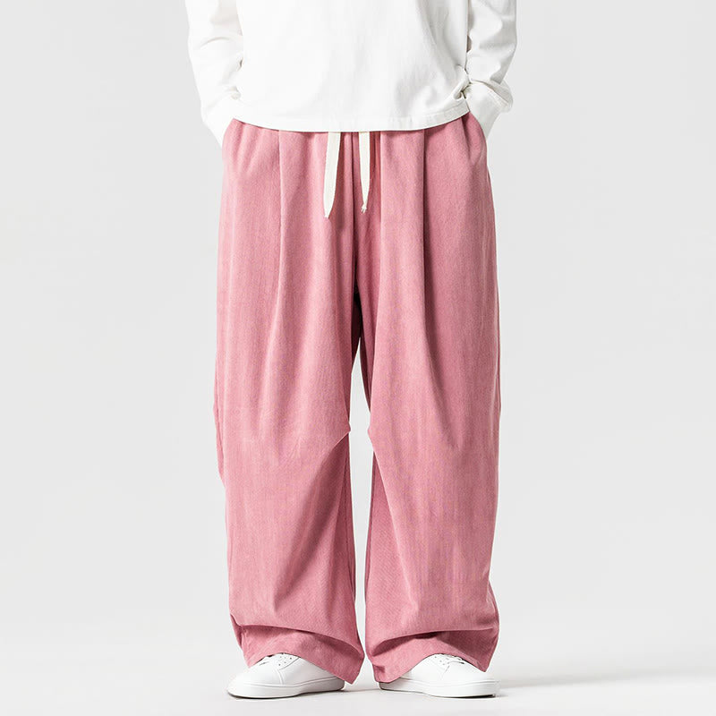 Pantalon d'hiver pour homme en velours côtelé de coton à cordon de serrage et poches, motif Buddha Stones - Rose clair - US/UK/AU46，EU56 (5XL) - image 7