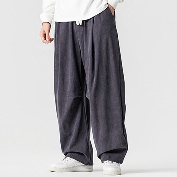 Pantalon d'hiver pour homme en velours côtelé de coton à cordon de serrage et poches, motif Buddha Stones - image 18