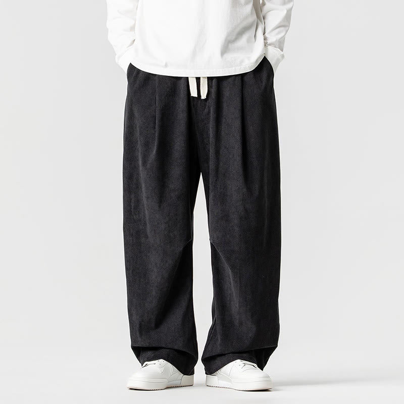 Pantalon d'hiver pour homme en velours côtelé de coton à cordon de serrage et poches, motif Buddha Stones - Noir - US/UK/AU46，EU56 (5XL) - image 30