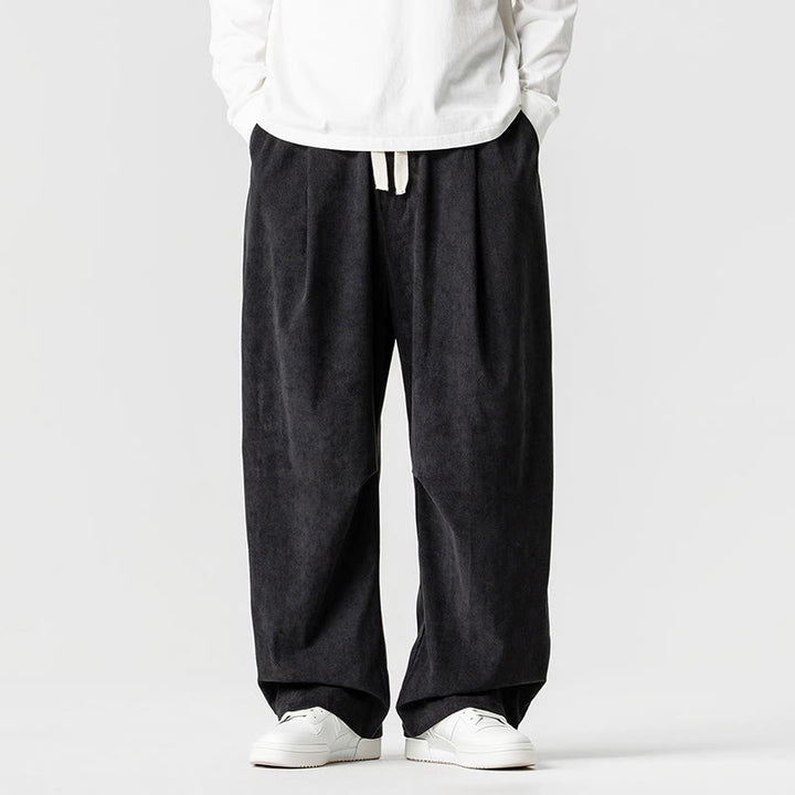 Pantalon d'hiver pour homme en velours côtelé de coton à cordon de serrage et poches, motif Buddha Stones - Noir - US/UK/AU46，EU56 (5XL) - image 30