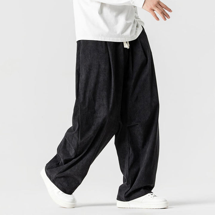 Pantalon d'hiver pour homme en velours côtelé de coton à cordon de serrage et poches, motif Buddha Stones - image 33