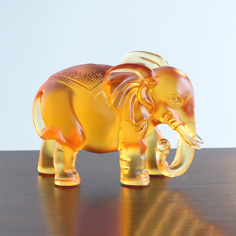 Buddha Stones en cristal Liuli jaune, trompe d'éléphant, design vertical, force, décoration intérieure - image 13