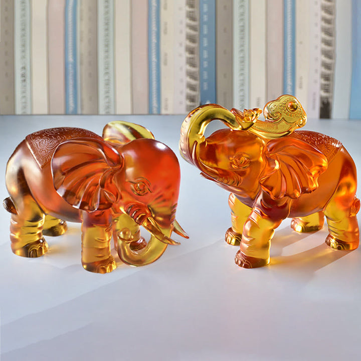 Buddha Stones en cristal Liuli jaune, trompe d'éléphant, design vertical, force, décoration intérieure - image 19