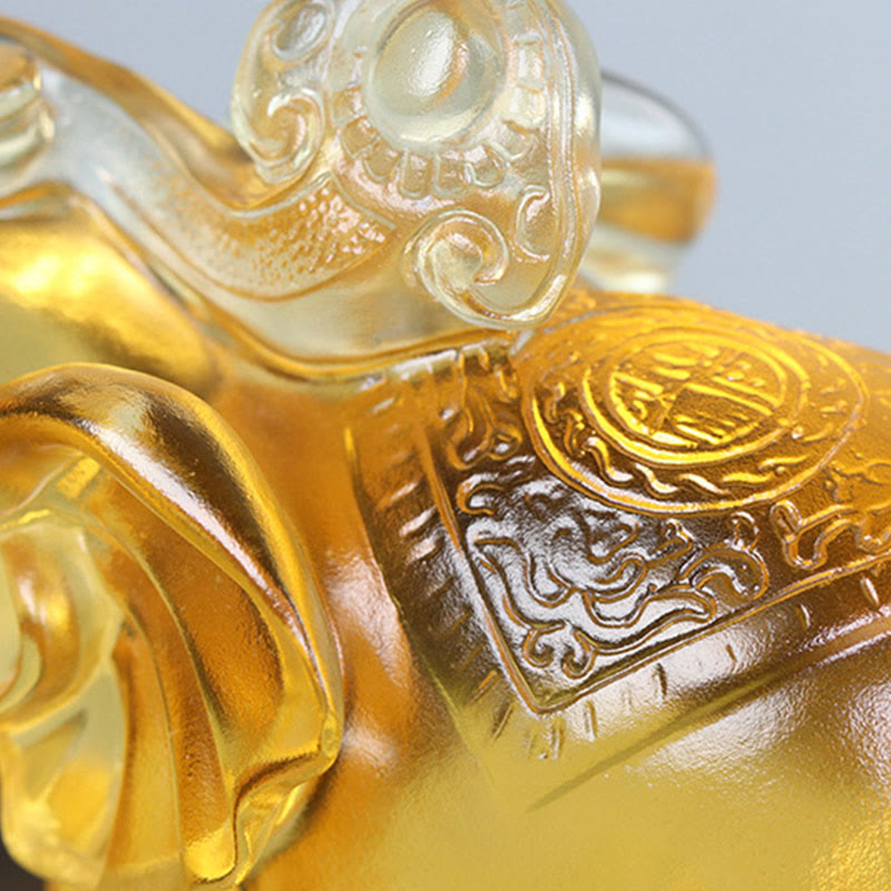 Buddha Stones en cristal Liuli jaune, trompe d'éléphant, design vertical, force, décoration intérieure - image 11