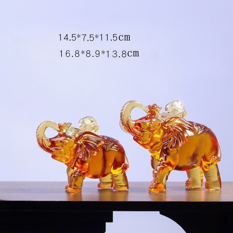 Buddha Stones en cristal Liuli jaune, trompe d'éléphant, design vertical, force, décoration intérieure - image 20