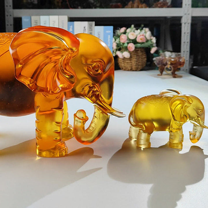 Buddha Stones en cristal Liuli jaune, trompe d'éléphant, design vertical, force, décoration intérieure - image 22