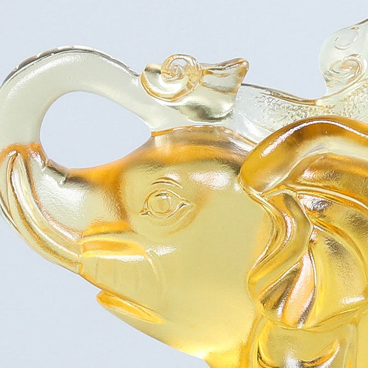 Buddha Stones en cristal Liuli jaune, trompe d'éléphant, design vertical, force, décoration intérieure - image 10