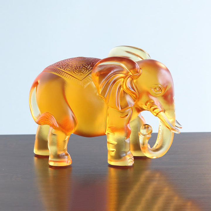 Buddha Stones en cristal Liuli jaune, trompe d'éléphant, design vertical, force, décoration intérieure - image 13