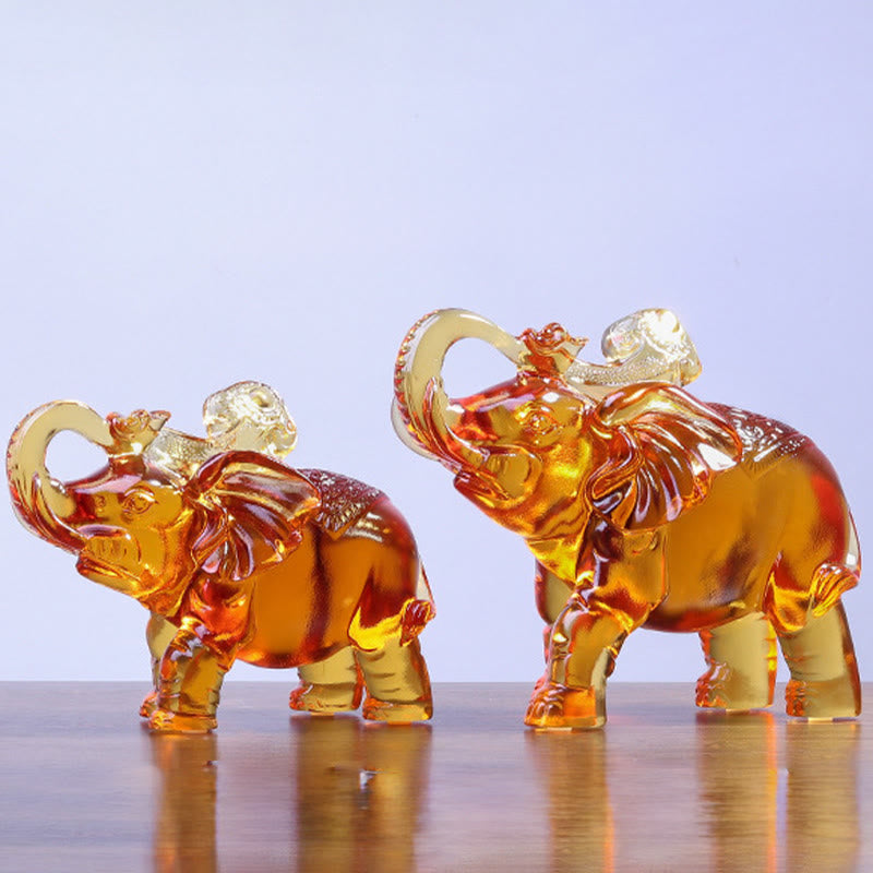 Buddha Stones en cristal Liuli jaune, trompe d'éléphant, design vertical, force, décoration intérieure - image 21