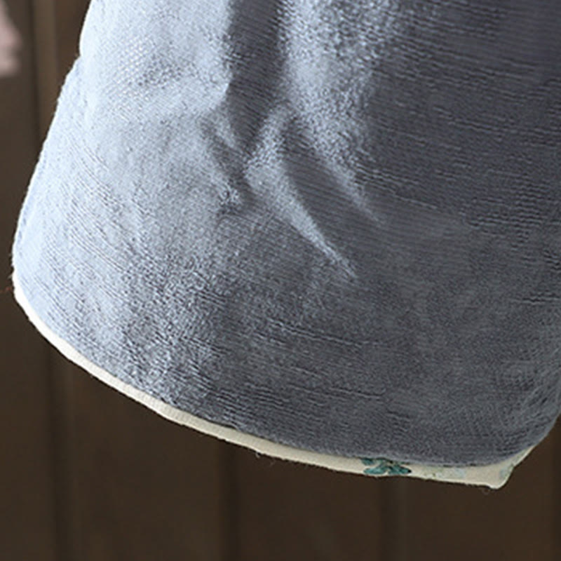 Veste épaisse en coton à manches longues pour femme, motif uni à boutons et Buddha Stones, avec poignets fleuris - image 7