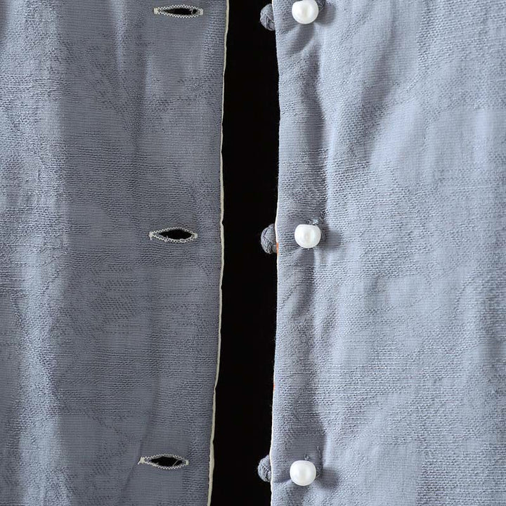 Veste épaisse en coton à manches longues pour femme, motif uni à boutons et Buddha Stones, avec poignets fleuris - image 5