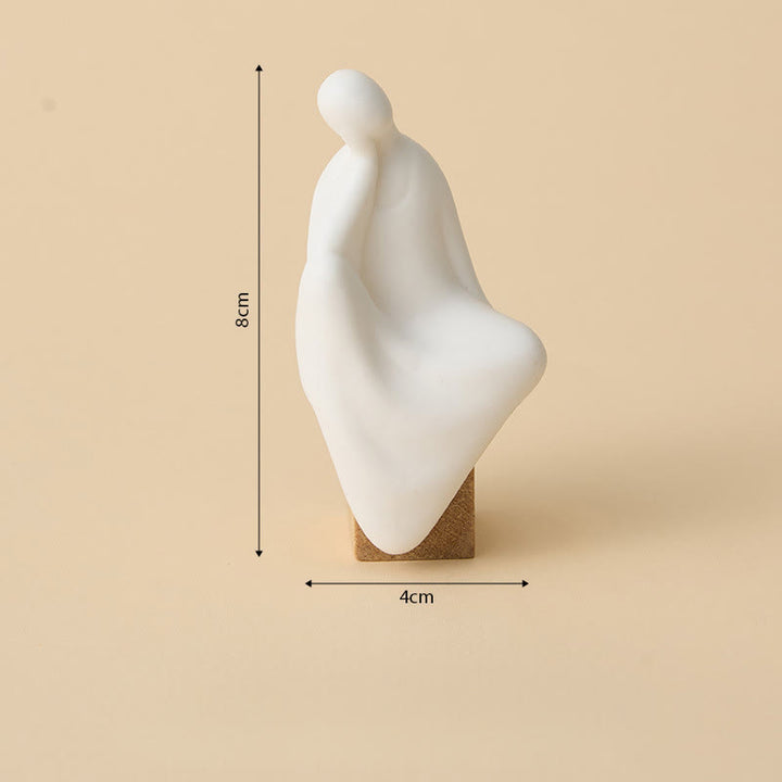 Buddha Stones, Bouddha informe en céramique, Bureau en bois de wengé, Décoration sérénité - Bouddha 4*8 cm - image 7