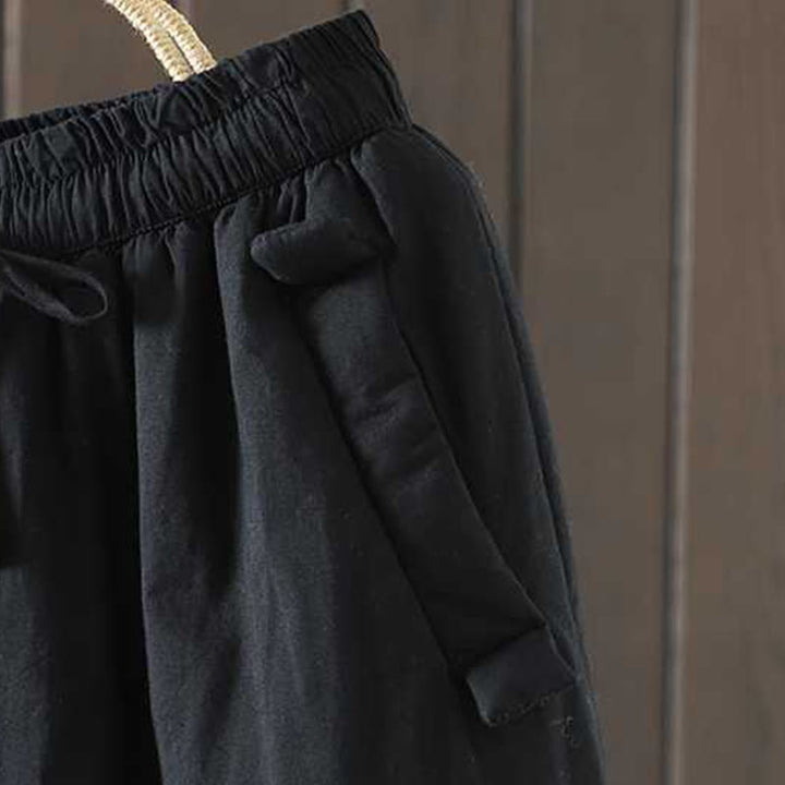 Pantalon harem thermique d'hiver pour femme Buddha Stones, doublé polaire et à cordon de serrage, avec poches - image 12