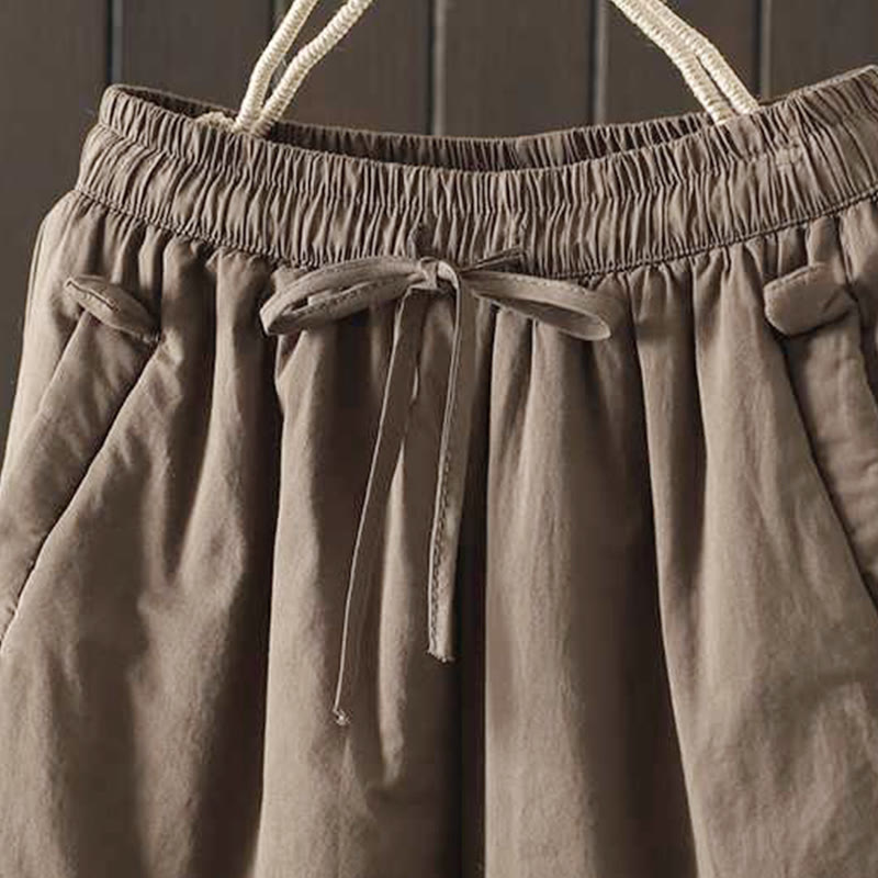 Pantalon harem thermique d'hiver pour femme Buddha Stones, doublé polaire et à cordon de serrage, avec poches - image 3