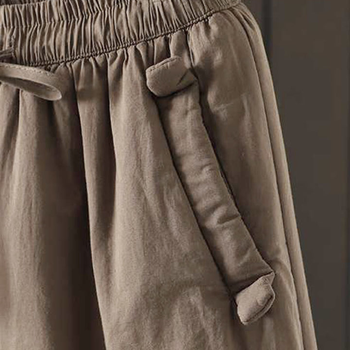 Pantalon harem thermique d'hiver pour femme Buddha Stones, doublé polaire et à cordon de serrage, avec poches - image 5