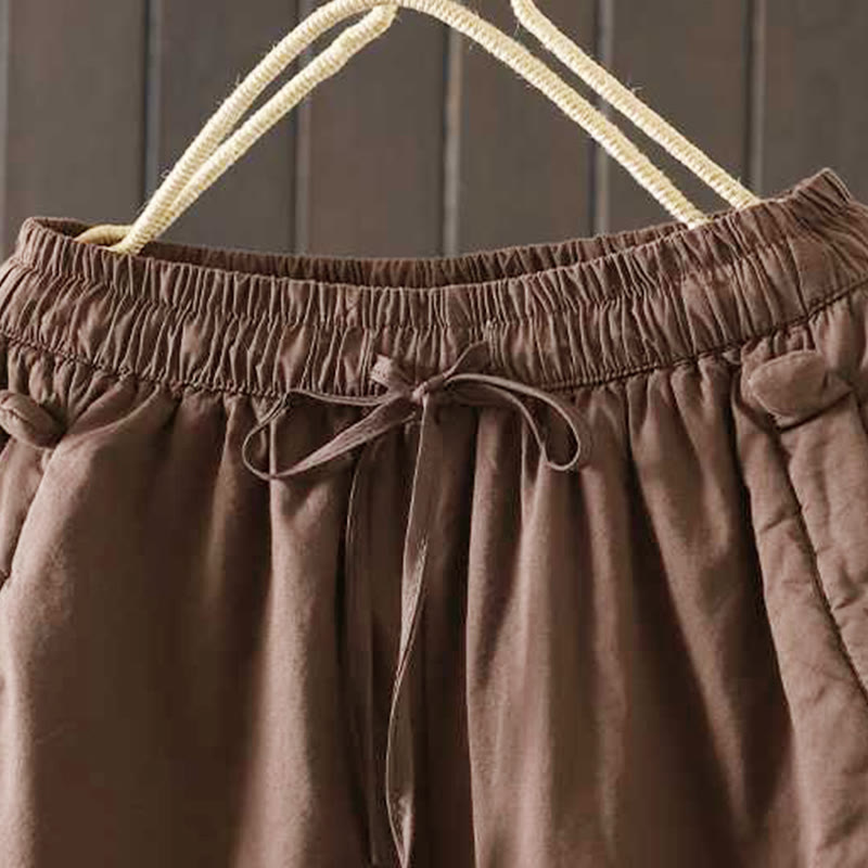 Pantalon harem thermique d'hiver pour femme Buddha Stones, doublé polaire et à cordon de serrage, avec poches - image 15