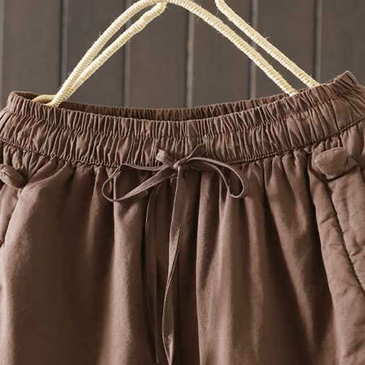 Pantalon harem thermique d'hiver pour femme Buddha Stones, doublé polaire et à cordon de serrage, avec poches - image 15