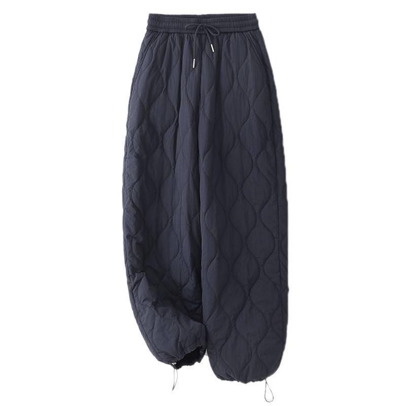 Pantalon thermique épais à poches, ourlet élastique uni, cordon de serrage, motif Buddha Stones pour femme - image 9