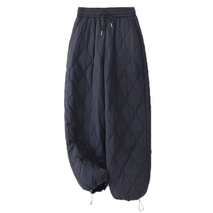 Pantalon thermique épais à poches, ourlet élastique uni, cordon de serrage, motif Buddha Stones pour femme - image 9