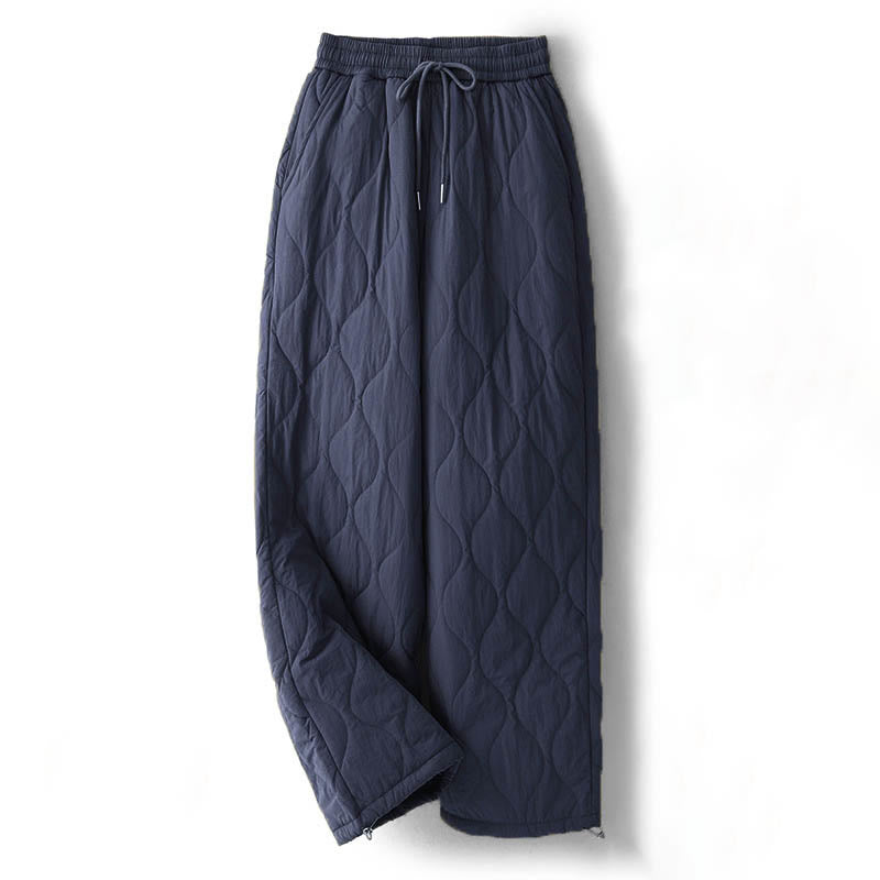 Pantalon thermique épais à poches, ourlet élastique uni, cordon de serrage, motif Buddha Stones pour femme - Bleu nuit - US8-10，UK/AU12-14，EU40-42 (2XL) - image 1