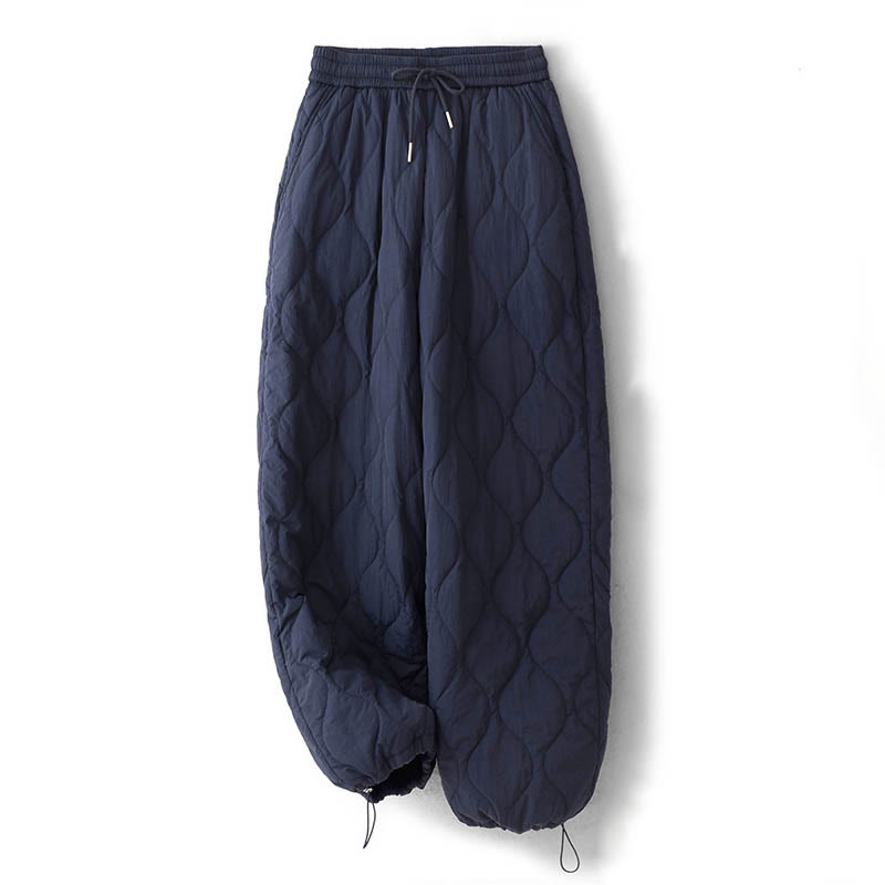 Pantalon thermique épais à poches, ourlet élastique uni, cordon de serrage, motif Buddha Stones pour femme - image 2