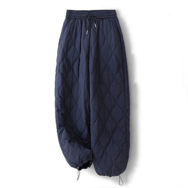 Pantalon thermique épais à poches, ourlet élastique uni, cordon de serrage, motif Buddha Stones pour femme - image 2